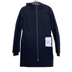 Spyder Parka Jacket Womens Size Small Black Hooded Full Zip Long Coat